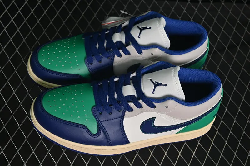 All categories Air Jordan Jordan series basketball shoes Air Jordan 1 Low Air Jordan 1 Low AJ1 Joe 1 blue and green color matching low-top cultural casual sneakers 553558-147